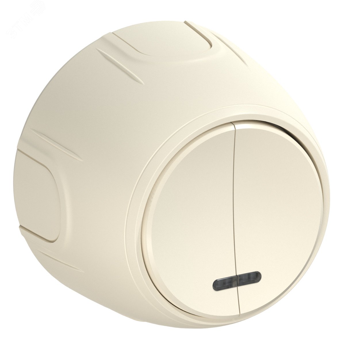 Изображение товара Двойной выключатель Rotondo с подсветкой бежевый 220 В IP20