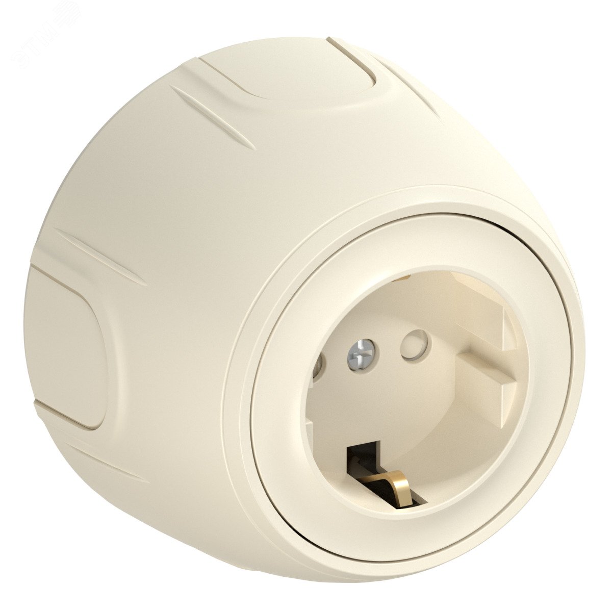 Изображение товара Розетка с заземлением Rotondo, пластиковая, бежевый цвет, IP20