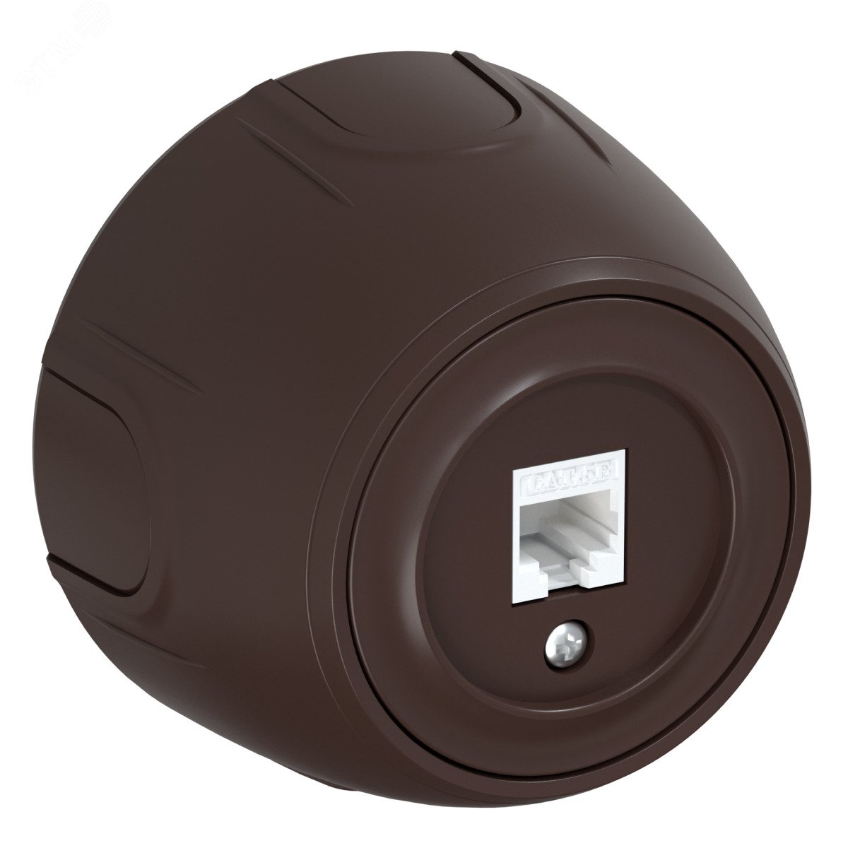 Изображение товара Розетка компьютерная 1xRJ45 кат.5e серия Rotondo коричневая накладная