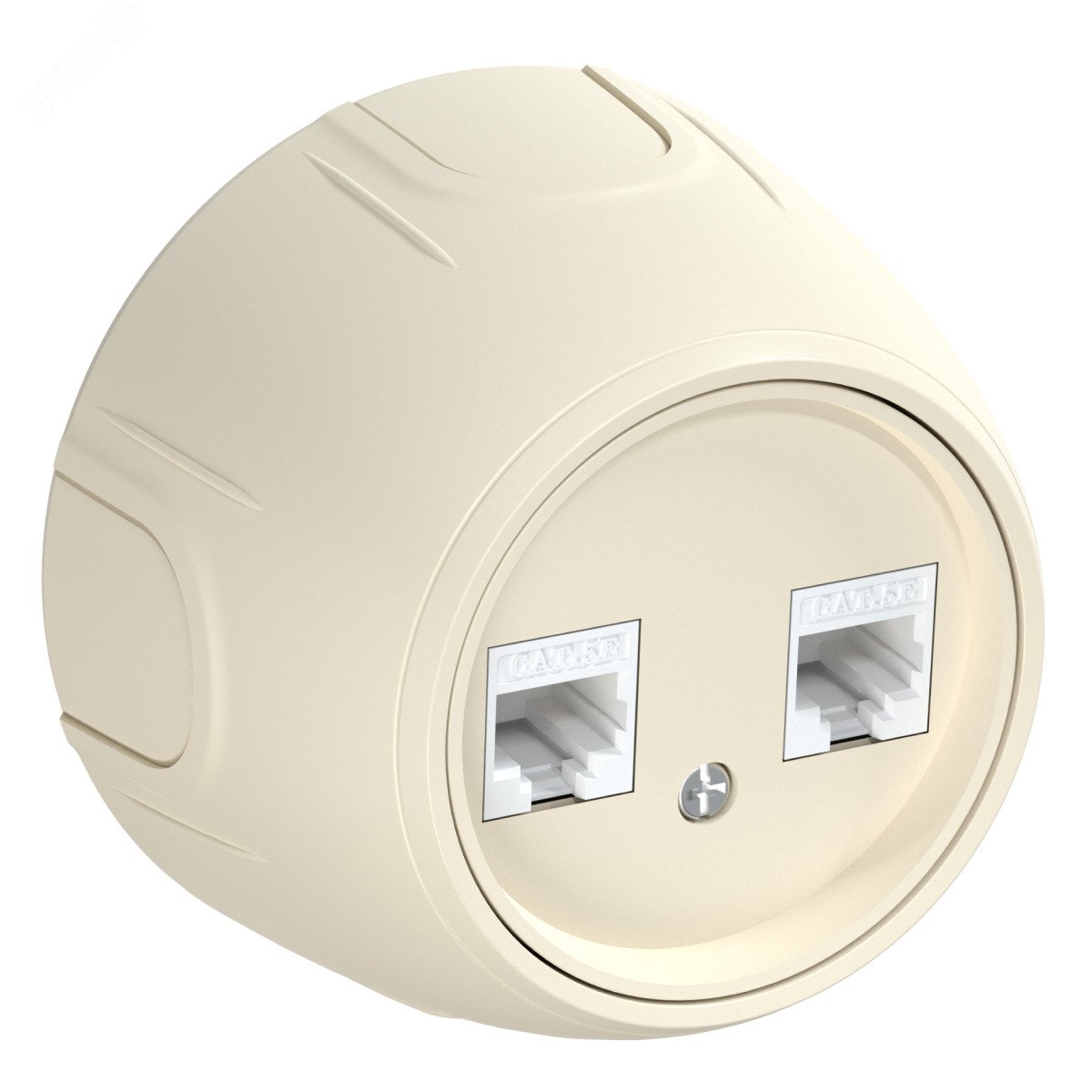 Изображение товара Двойная компьютерная розетка RJ45 кат 5e Rotondo бежевый монтаж накладной