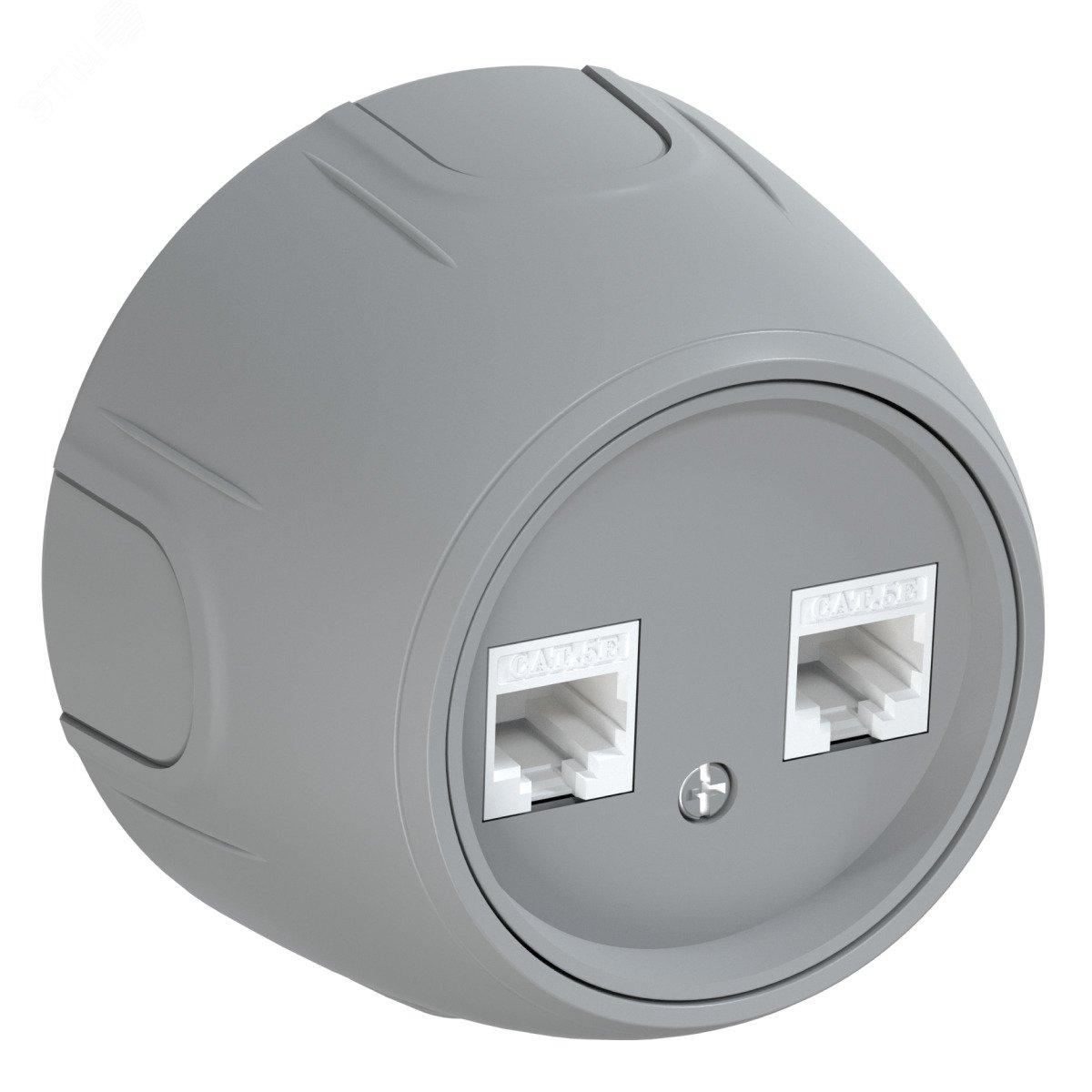 Изображение товара Розетка компьютерная двойная с RJ45 cat.5e серия Rotondo серый