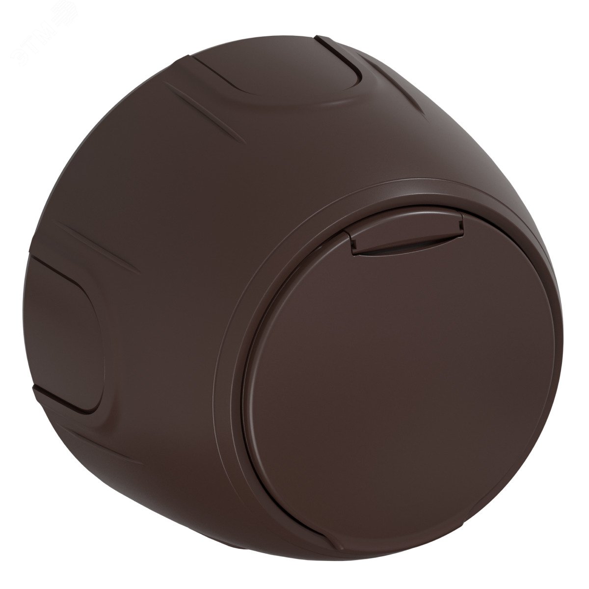 Изображение товара Розетка с крышкой и заземлением Rotondo 220 В коричневая, монтаж накладной