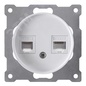 Изображение товара Розетка двойная компьютерная RJ45 кат.5e, цвет белый (серия Florence) (шт)