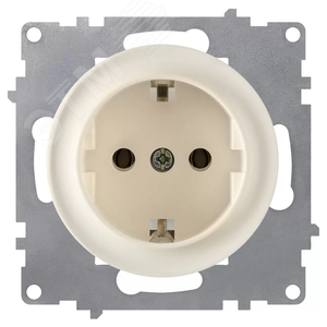 Изображение товара Розетка с заземлением, винтовые контакты, цвет бежевый (серия Florence) (шт)