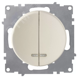 Изображение товара Выключатель двойной с подсветкой, цвет бежевый (серия Florence) (шт)