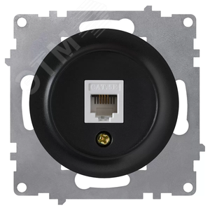 Изображение товара Розетка компьютерная 1xRJ45 кат.5e, цвет чёрный (серия Florence) (шт)