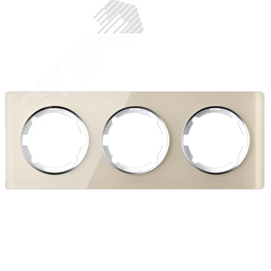 Изображение товара Рамка горизонтальная стеклянная тройная, цвет бежевый (шт)