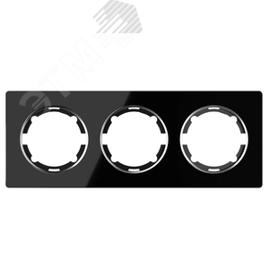 Изображение товара Рамка горизонтальная стеклянная тройная, цвет чёрный (шт)