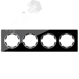 Изображение товара Рамка горизонтальная стеклянная на 4 прибора, цвет чёрный (шт)