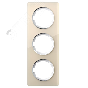 Изображение товара Рамка вертикальная стеклянная тройная, цвет бежевый (шт)