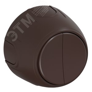 Изображение товара Выключатель двойной Rotondo, цвет коричневый (шт)