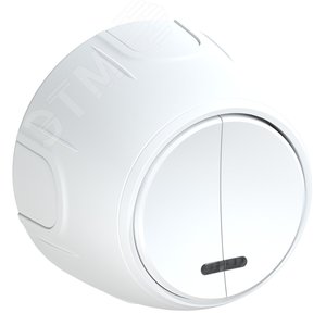 Изображение товара Выключатель двойной Rotondo с подсветкой, цвет белый (шт)