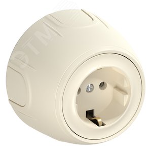 Изображение товара Розетка с заземлением Rotondo, винтовые контакты, цвет бежевый (шт)