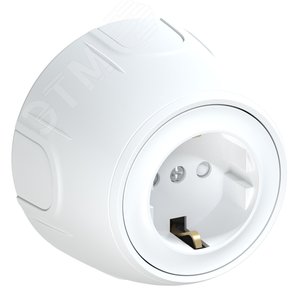 Изображение товара Розетка с заземлением Rotondo, защитные шторки, винтовые контакты, цвет белый (шт)