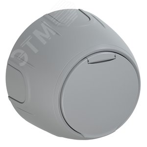 Изображение товара Розетка с крышкой, с заземлением Rotondo, винтовые контакты, цвет серый (шт)