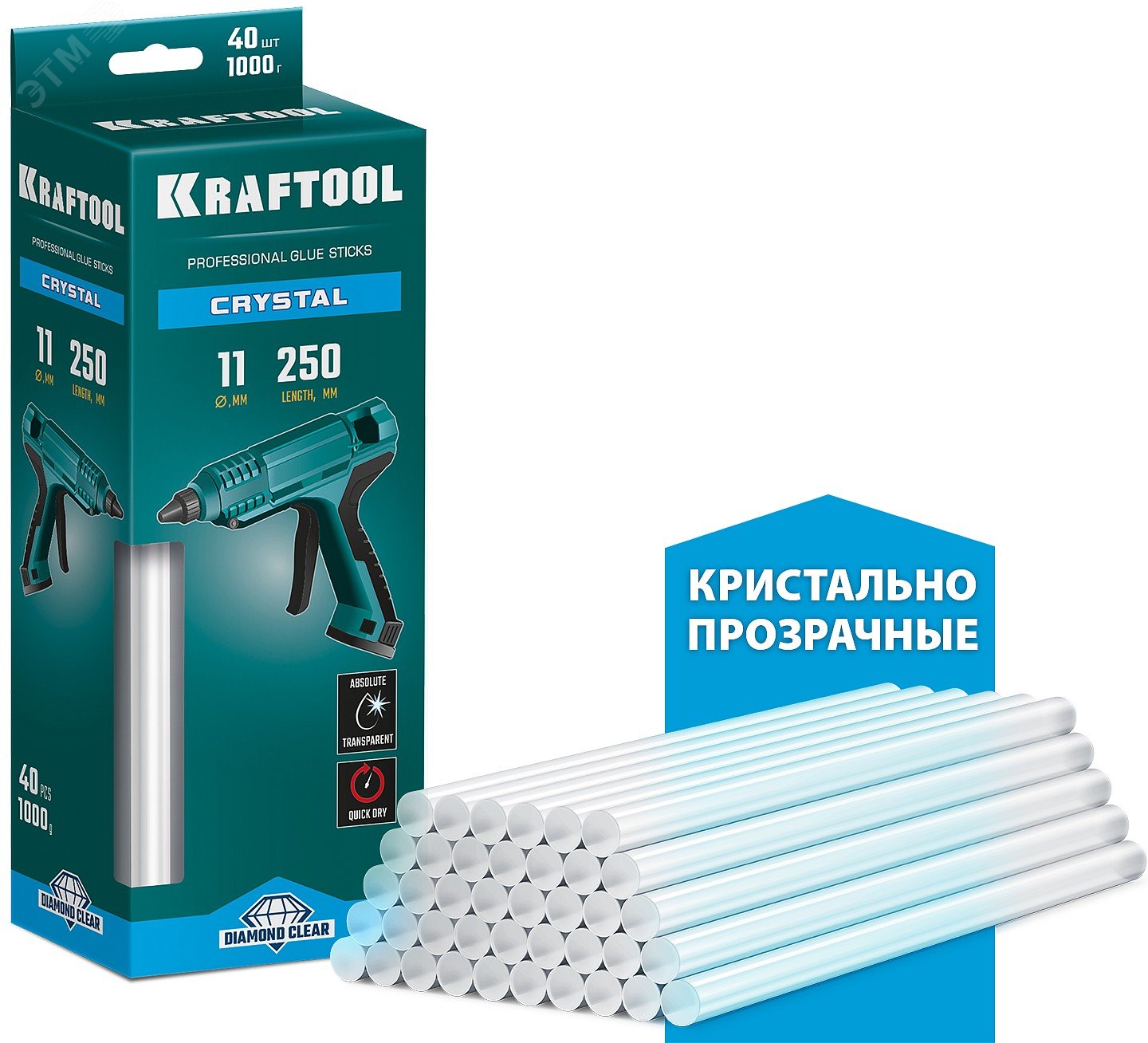Изображение товара Кристально прозрачные клеевые стержни Cristal 11х250 мм 40 шт (шт)