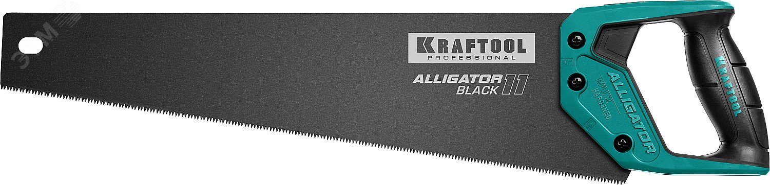 Изображение товара Профессиональная ножовка Alligator BLACK 11 450 мм для точного реза дерева и ДСП