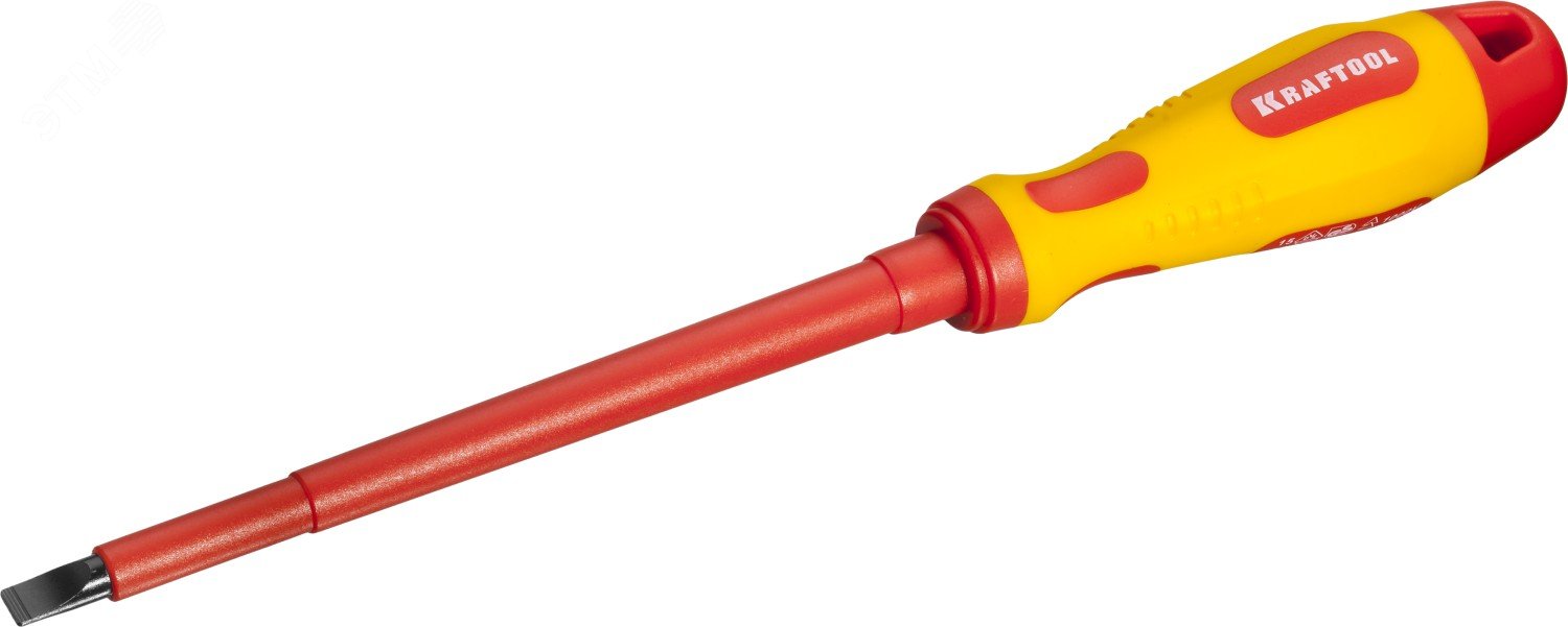 Изображение товара Профессиональная высоковольтная отвертка KRAFTOOL с двухкомпонентной рукояткой 150 мм