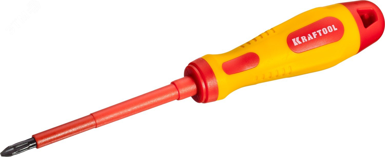 Изображение товара Высоковольтная отвертка с магнитным наконечником и диэлектрическим покрытием PH2 100 мм