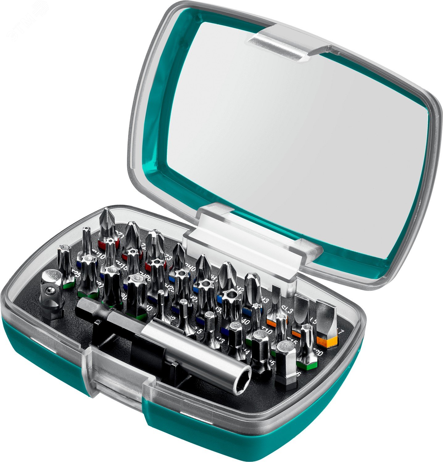 Изображение товара Набор профессиональных бит C-Drive 32 с цветной маркировкой, CR-MO, в ударопрочном боксе