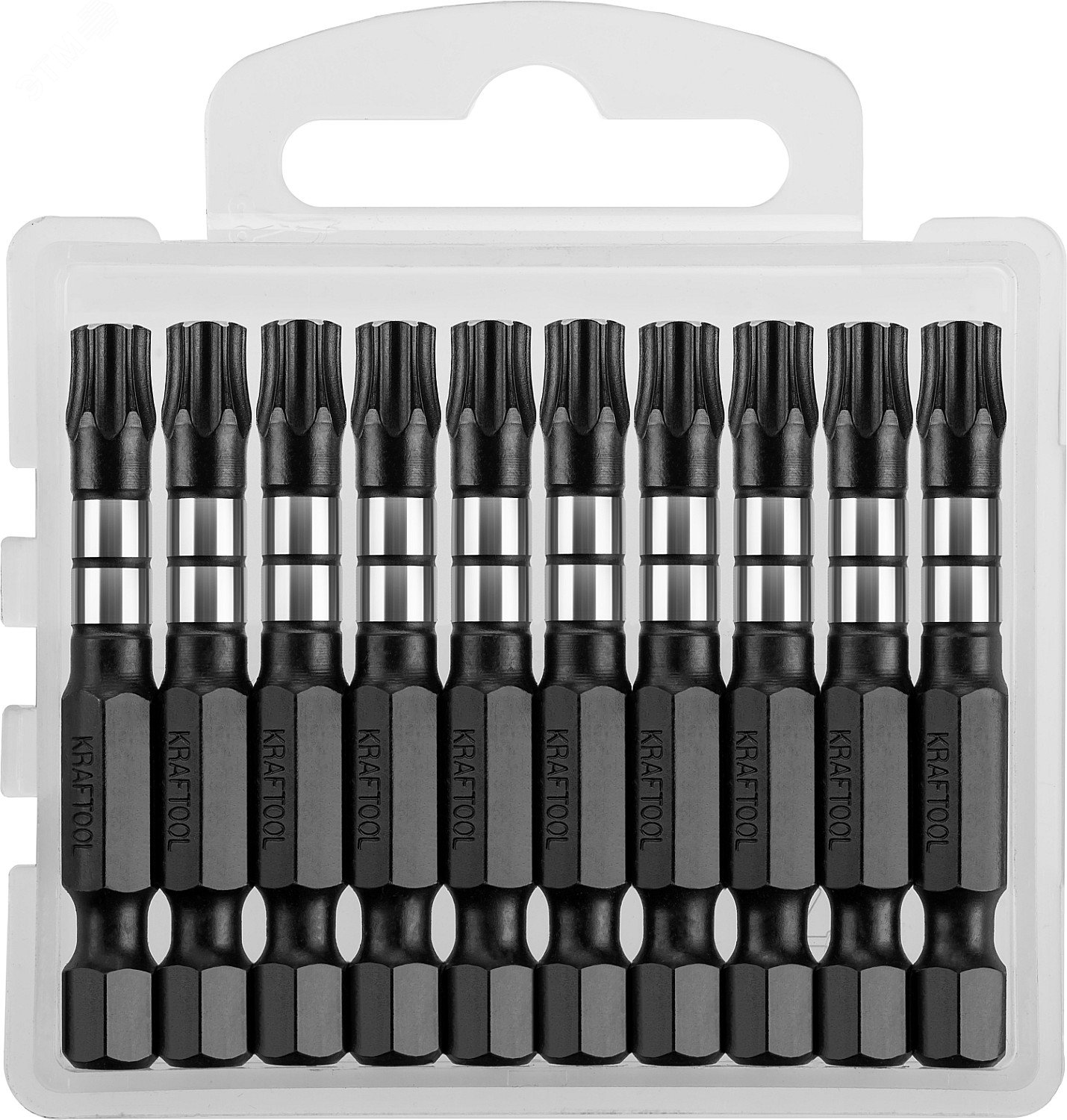 Изображение товара Набор бит Impact Pro TORX E 1/4'' T30 50мм 10шт в пластиковом боксе