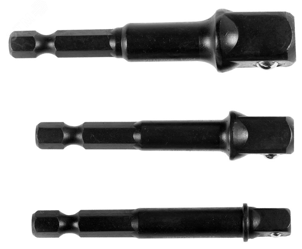 Изображение товара Набор адаптеров EXPERT для торцовых головок 1/4 3/8 1/2 дюйма 65 мм 3 шт