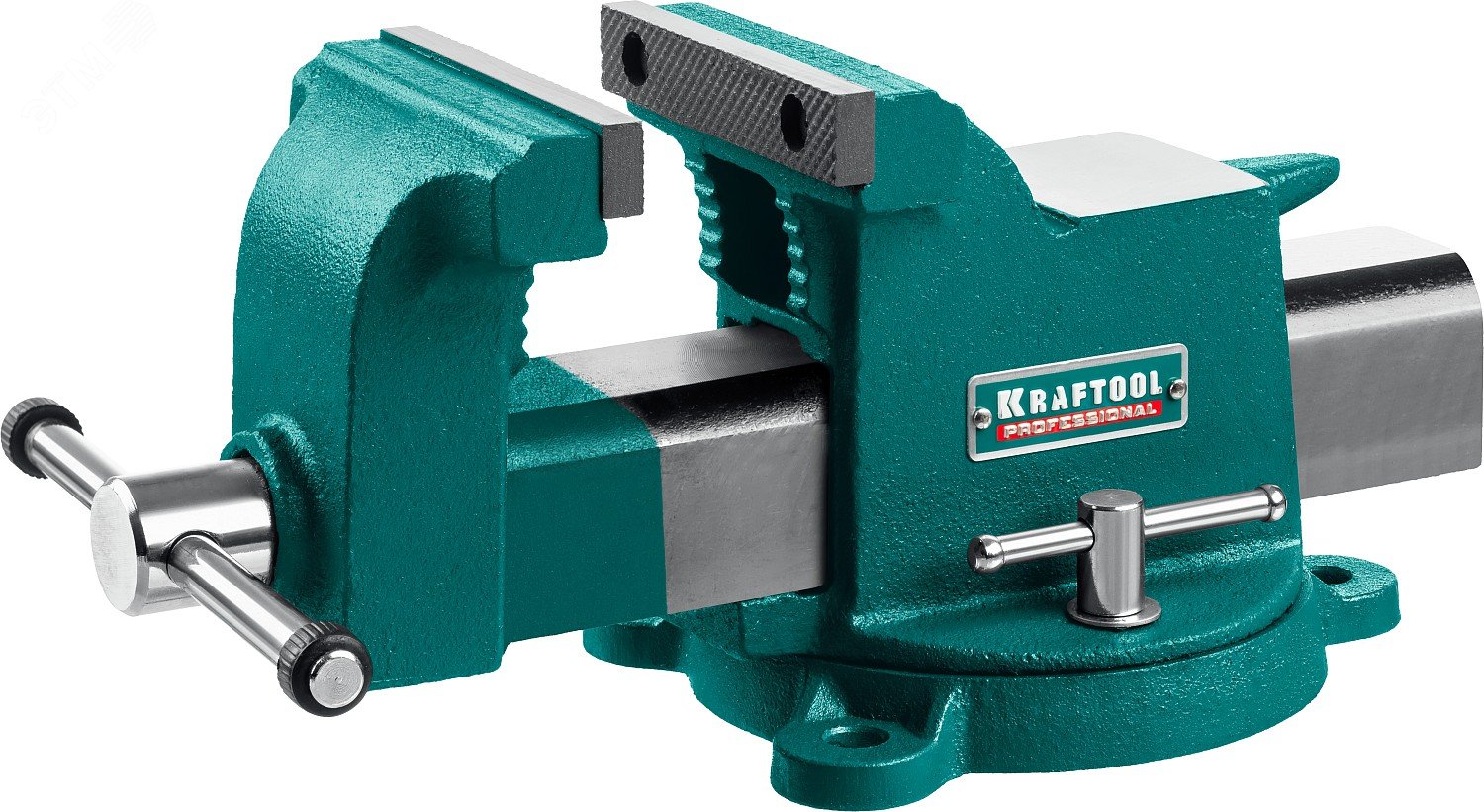 Изображение товара Стальные слесарные тиски STEEL 100 мм поворотное основание для профессиональной работы