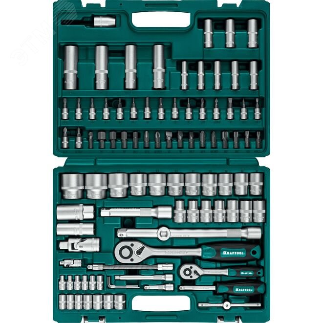 Изображение товара Набор инструмента универсальный X-Drive 94 предм., (1/2''+1/4'') для ремонта авто и бытовых задач