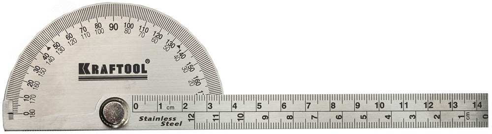 Изображение товара Транспортир Protractor 145 мм из нержавеющей стали с линейкой для точных измерений