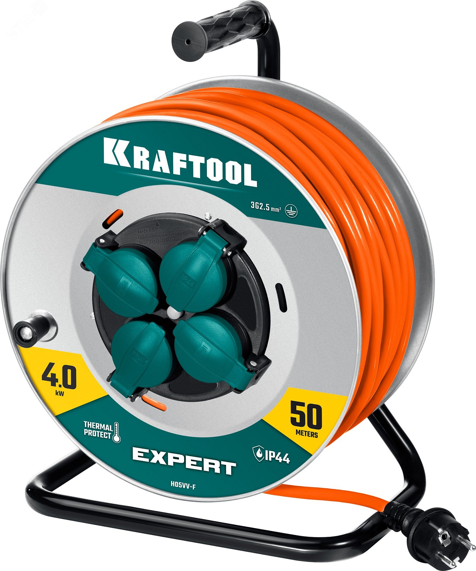 Изображение товара Удлинитель силовой на стальной катушке EXPERT, ПВС 3х2.5 50м 4000Вт IP44 (шт)