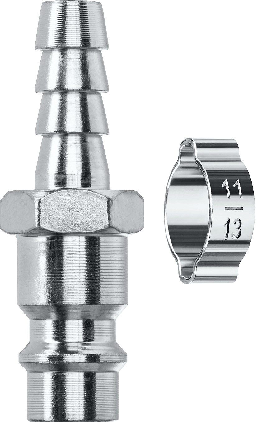 Переходник штуцер ''елочка'' 8 мм - рапид штуцер, с хомутом