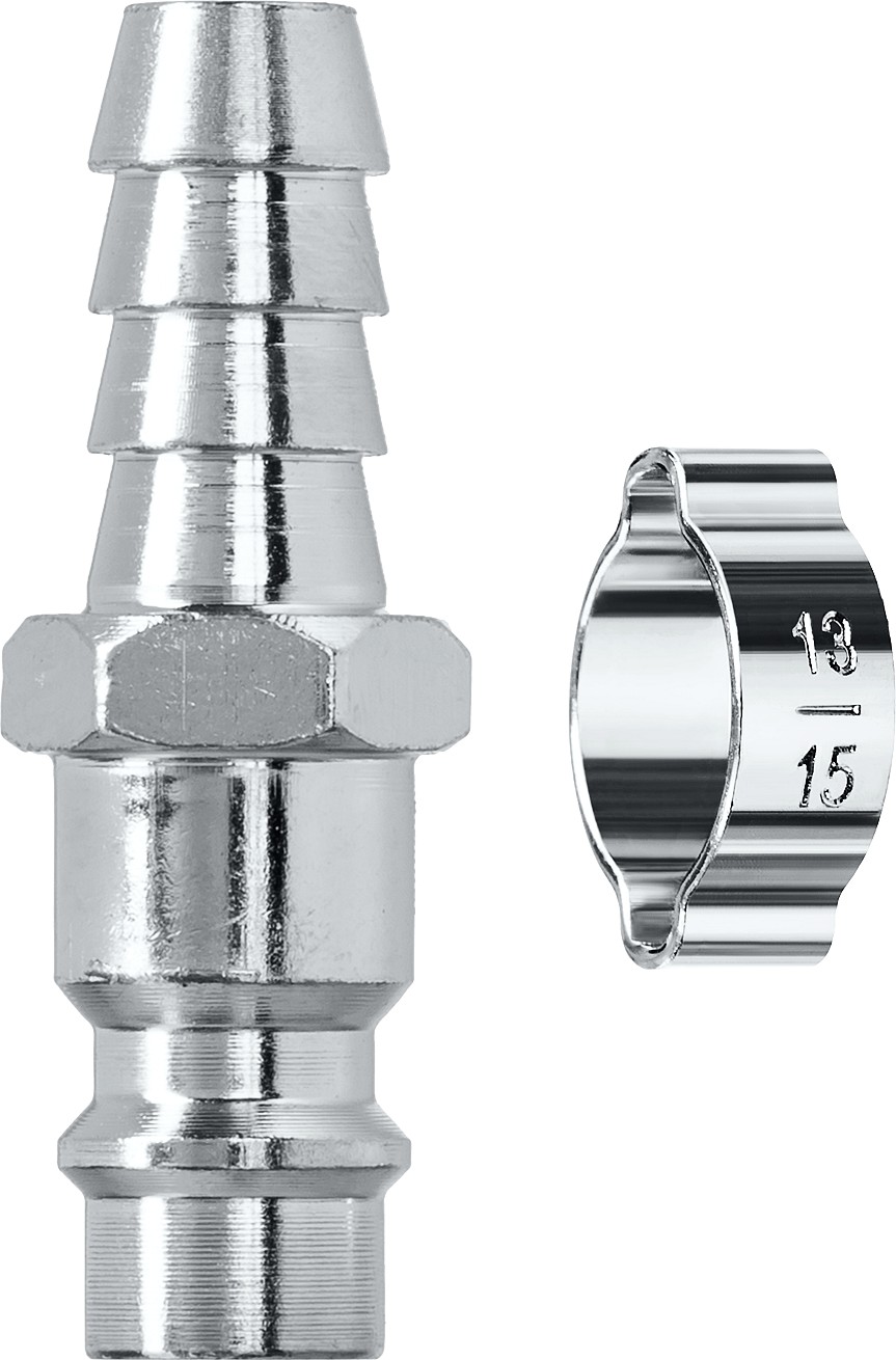 Переходник штуцер ''елочка'' 10 мм - рапид штуцер, с хомутом