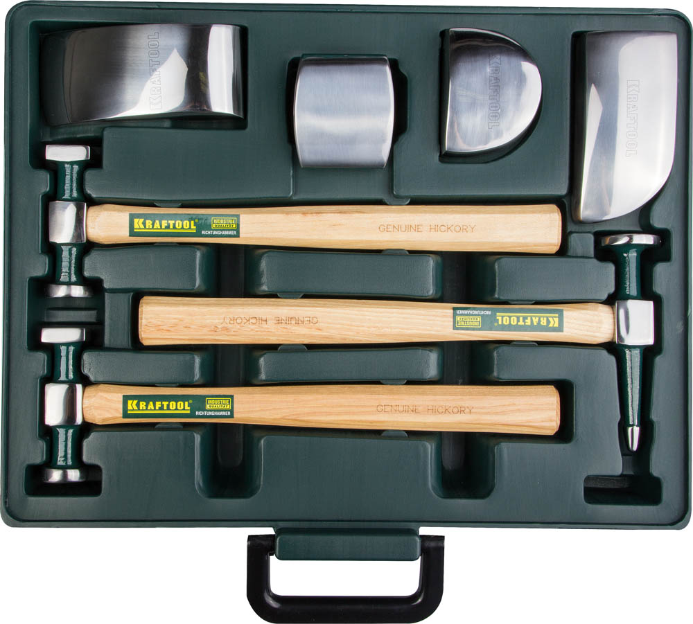 Набор ''INDUSTRIE'' рихтовочный 7 предметов: 3 молотка, 4 правки