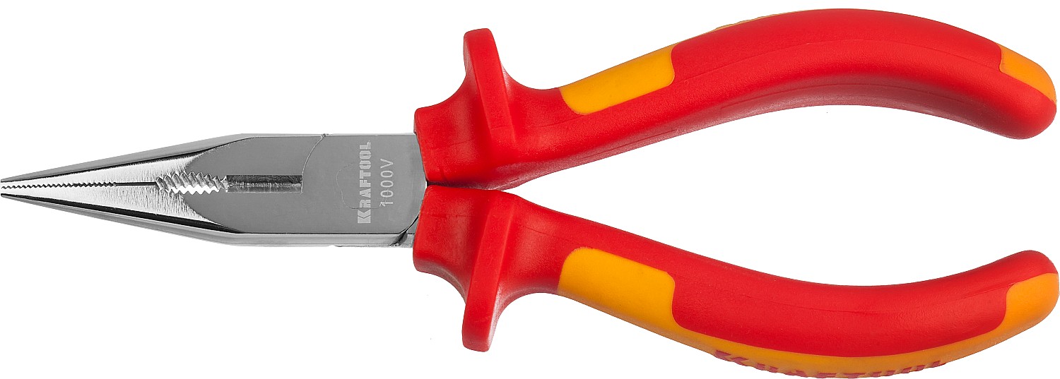 Тонкогубцы ''ELECTRO-KRAFT'', Cr-Mo сталь, двухкомпонентная маслобензостойкая рукоятка, хромированное покрытие, 160мм