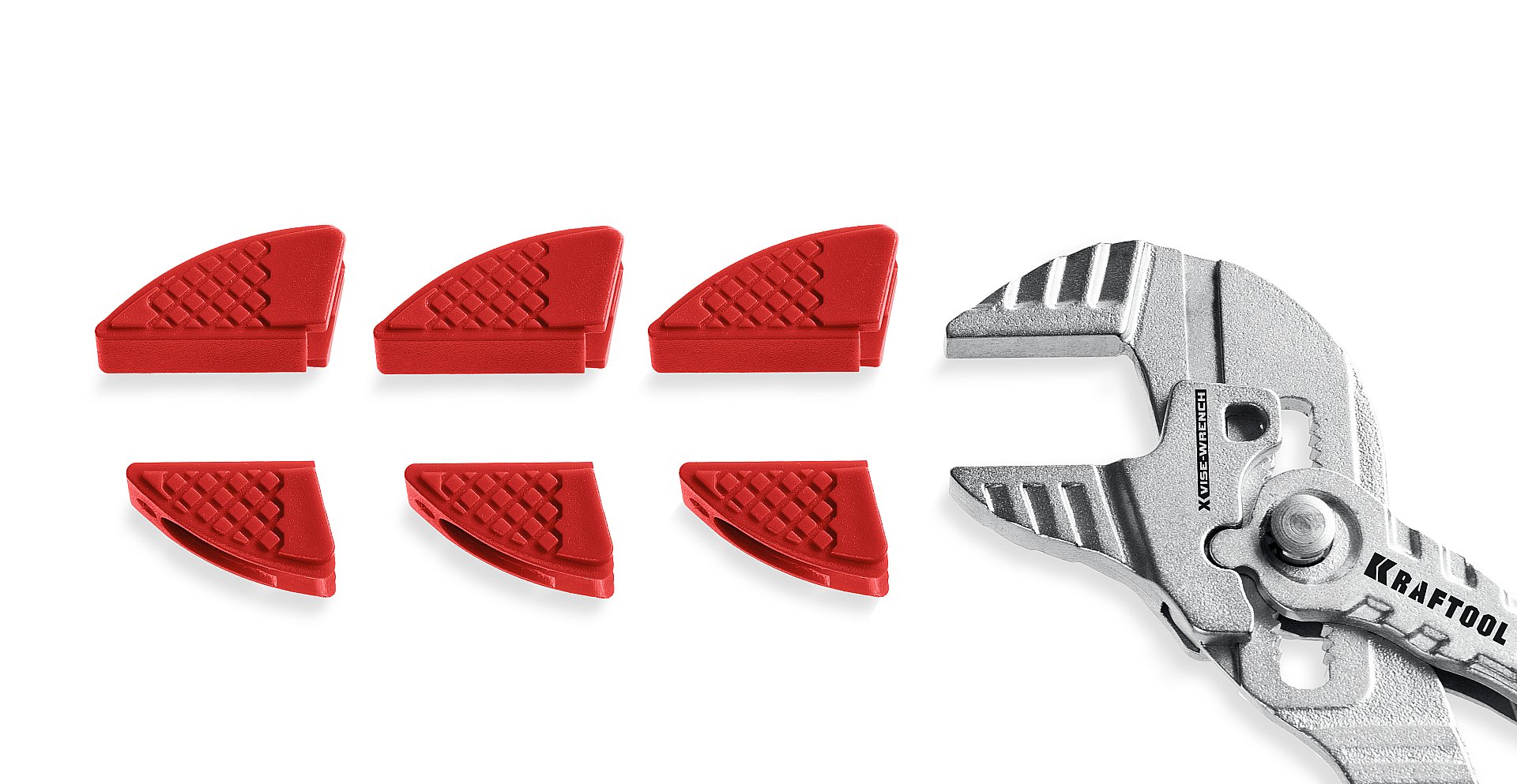 Накладки на губки, сменные, защитные для клещей Vise-Wrench, 180 мм, набор из 3-х пар