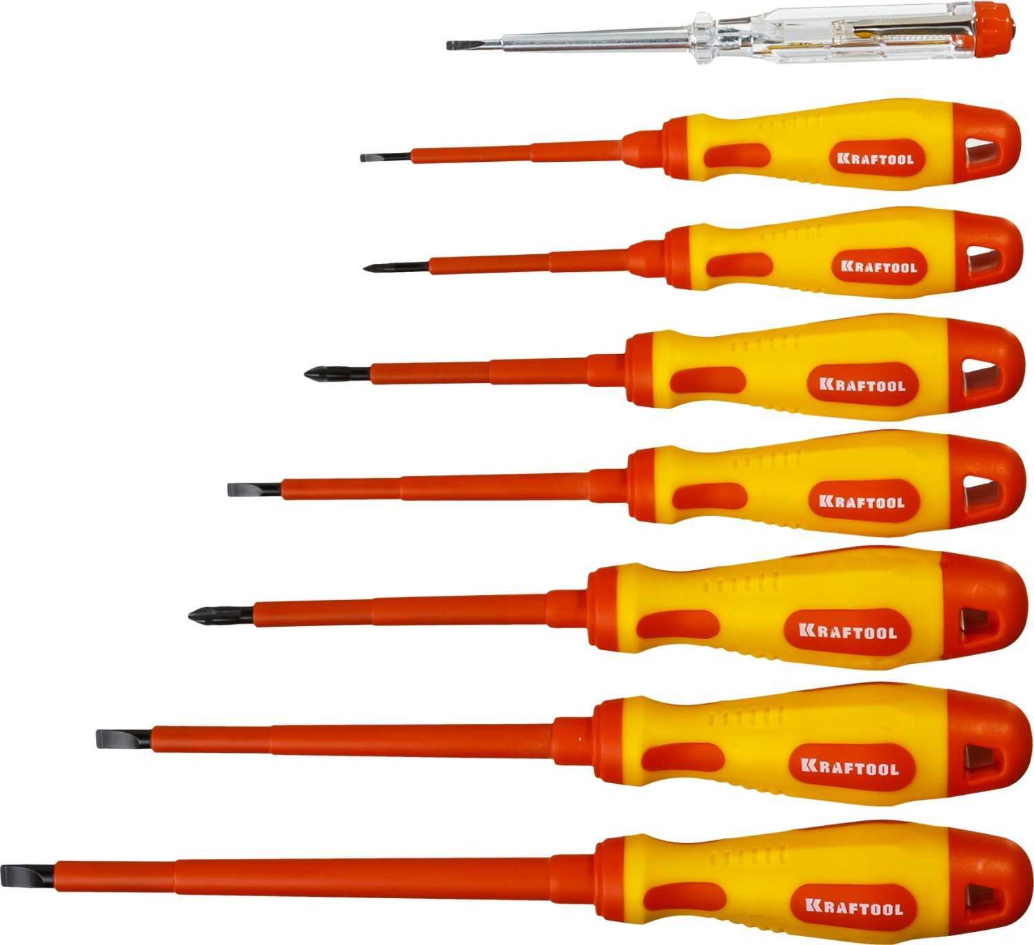 Набор высоковольтных отверток ''Х-Drive ELECTRO'', SL: 2,5, 4, 5,5, 6,5, PH: № 0, 1, 2, пробник, до 1000В