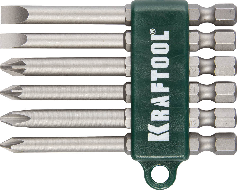 Набор Биты хвостовик E 1/4'', Cr-V, 75мм, 6 предметов