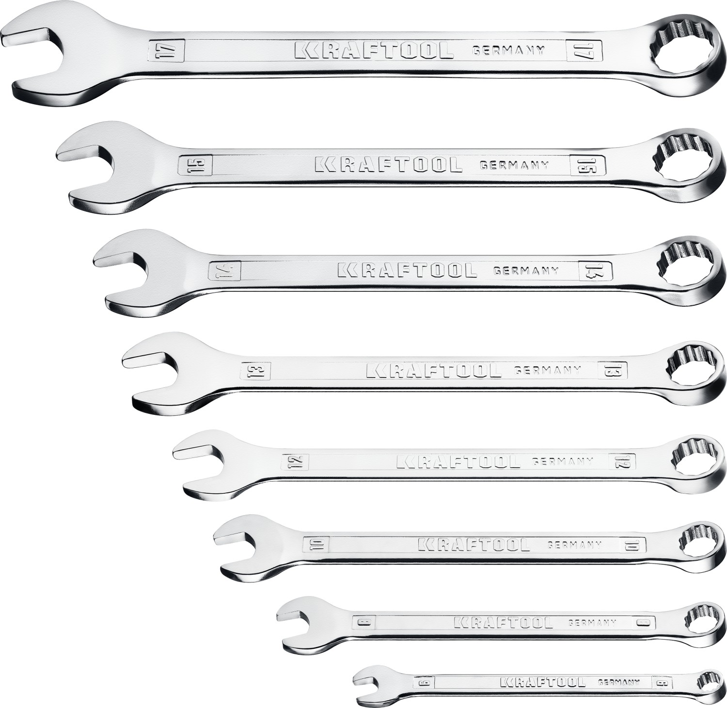 Набор комбинированных гаечных ключей 8 шт, 6 - 17 мм