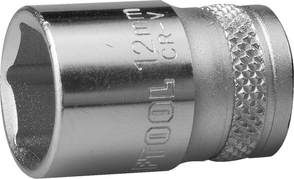 Торцовая головка ''INDUSTRIE QUALITAT'', Cr-V, FLANK, хромосатинированная, 1/4'', 12 мм