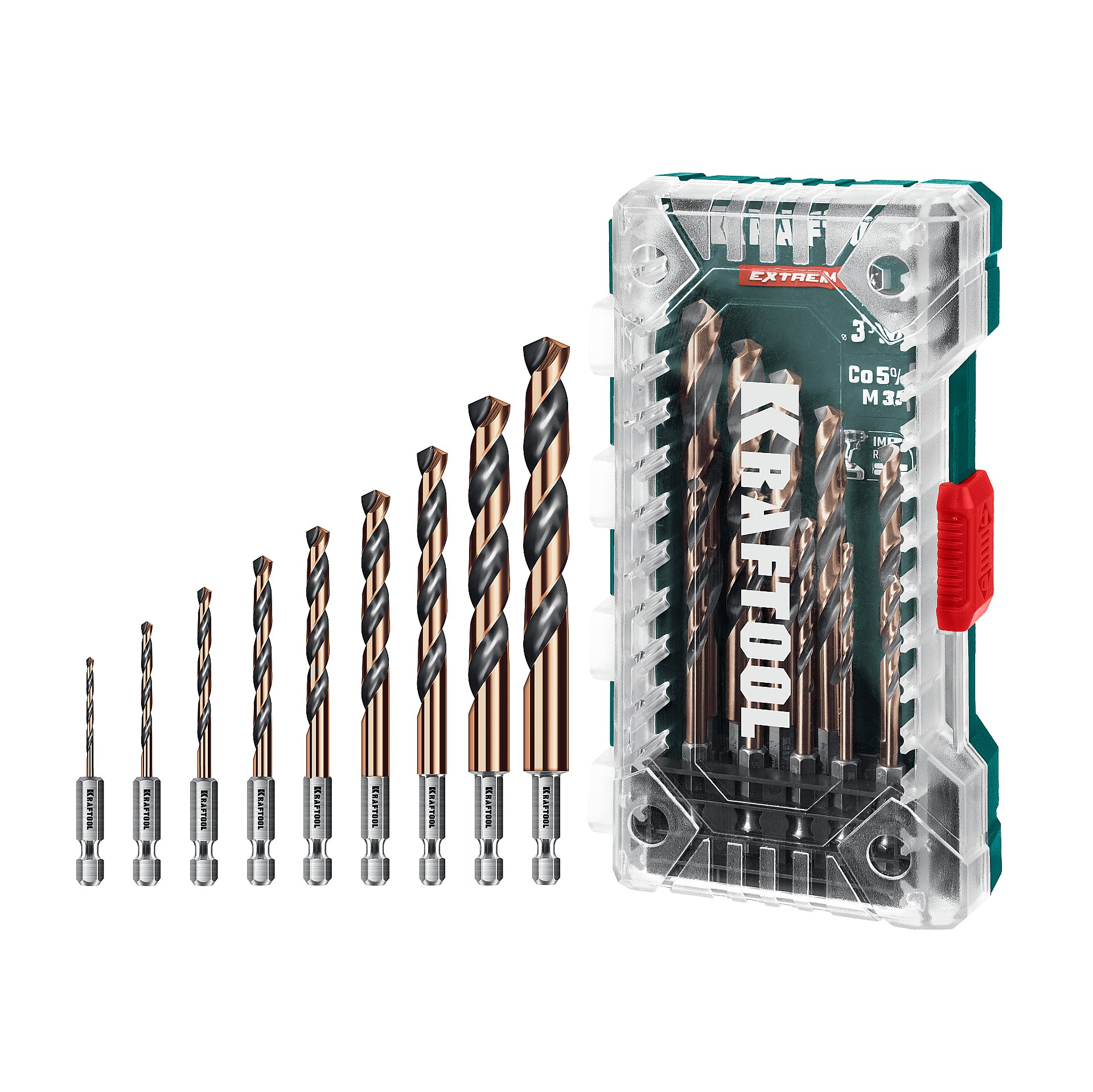 "Набор сверл по металлу для винтовёртов и шуруповертов IMPACT READY, НЕХ-1/4"", 10 шт"