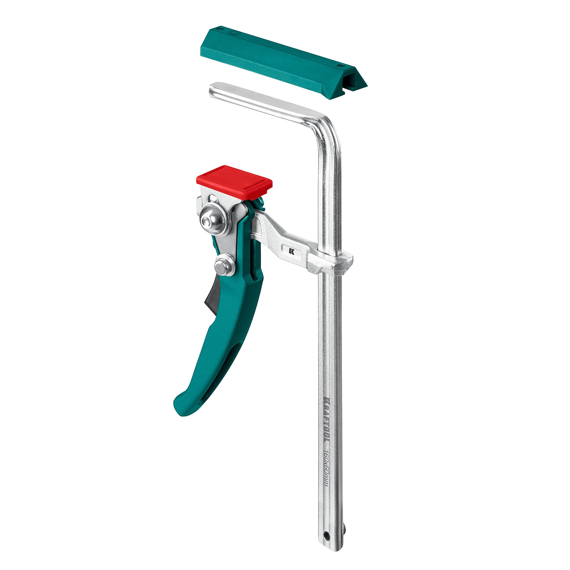 Струбцина универсальная, цельнокованая, рычажная, быстрозажимная, в T-track, KRAFTFLEX, KLT-160, 160/60 мм