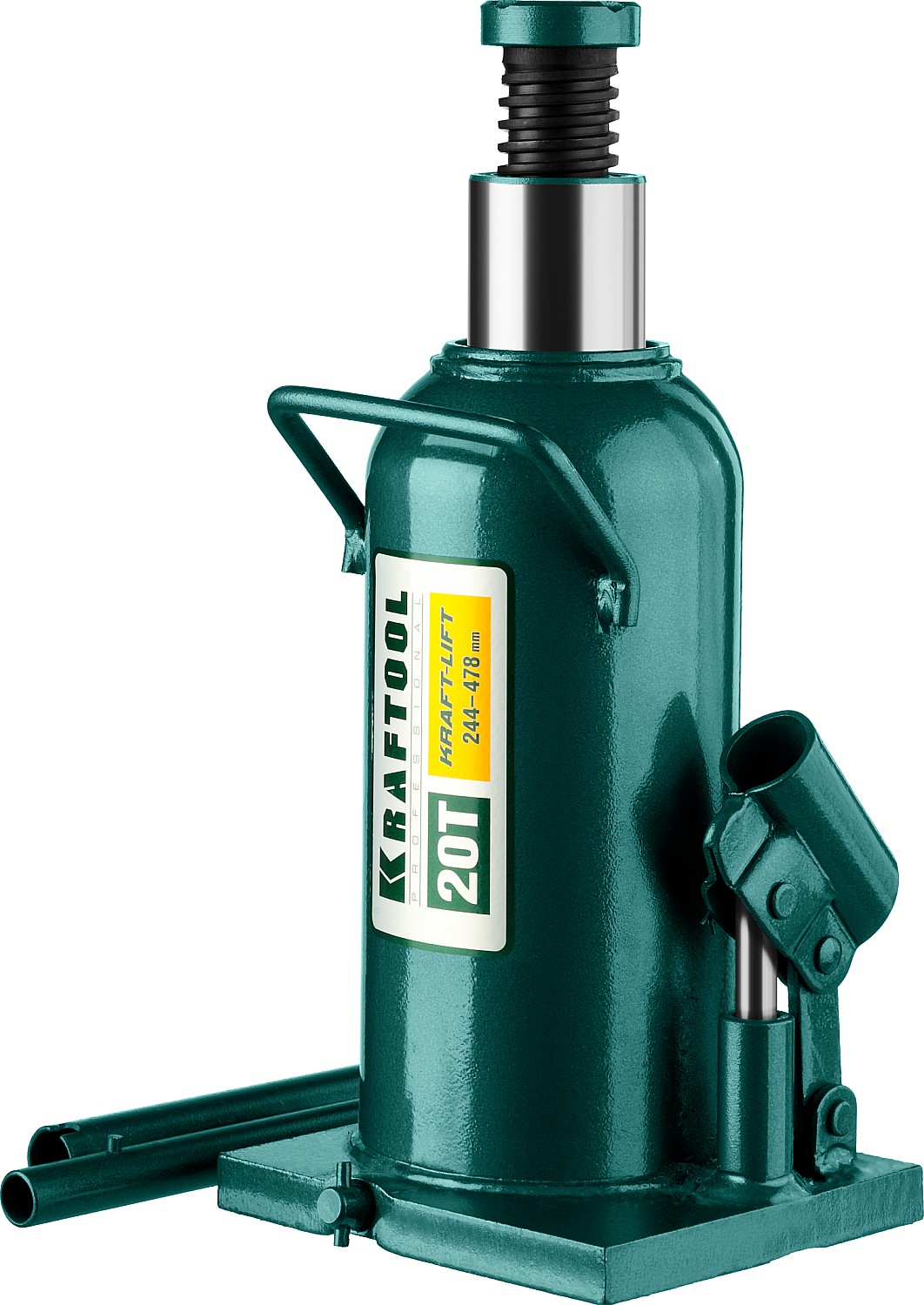 Домкрат бутылочный гидравлический, KRAFT-LIFT 20т, 244-449мм, KRAFT BODY
