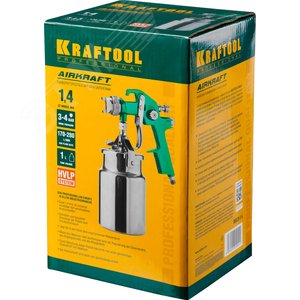 Краскопульт пневматический AirKraft HVLP с нижним бачком, 1.4мм - фото 2