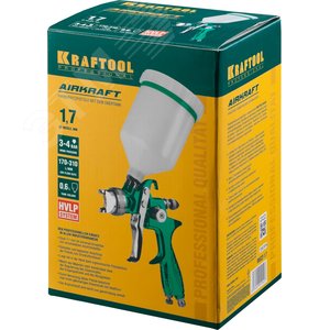 Краскопульт пневматический AirKraft HVLP с верхним бачком, 1.7мм - фото 2