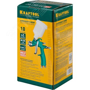 Краскопульт пневматический AirKraft Mini, HVLP, c верхним бачком, 1,0мм - фото 2