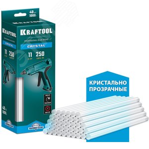 Изображение товара Кристально прозрачные клеевые стержни Cristal 11х250 мм 40 шт (шт)