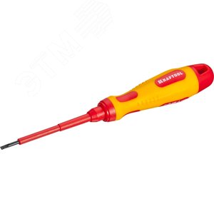 Изображение товара Отвертка, высоковольтная, Cr-Mo-V стержень, двухкомпонент. маслобензостойкая рукоятка, SL, 2,5х75мм (шт)