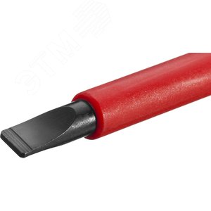 Отвертка , высоковольтная, Cr-Mo-V стержень, двухкомпонент. маслобензостойкая рукоятка, SL, 4,0х100мм - фото 3