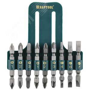 Изображение товара Набор Биты двухсторонние, в пласт. держателе, Cr-V, 9 предметов (набор)