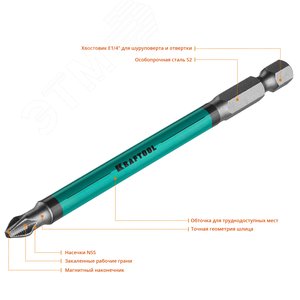 Биты Optimum Line PH2 100 мм 10 шт. - фото 3